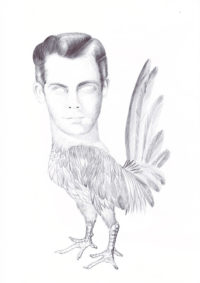 Bertrand Grave. Dibujo. Boli Bic. Serie Antropoamorfo. Oh Charlie Oh. 2017.