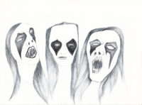 Bertrand Grave. Dibujo. Boli Bic. Serie Black Metal. Black Metals. 2016.