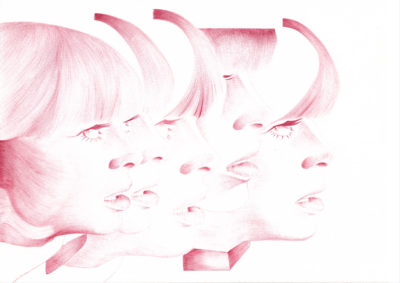 Bertrand Grave. Dibujo. Boli Bic. Serie Transmutaciones. Chelsea. 2018.