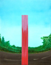 Bertrand Grave. Pintura. Serie Perfecta Erección. Erección en el parque. 2016.