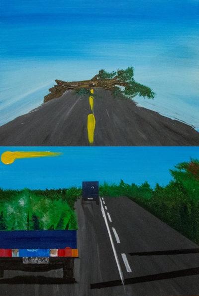 Bertrand Grave. Pintura. Serie Consume. Camino a la destrucción. 2016.