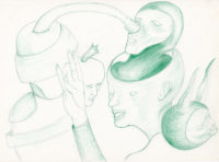 Bertrand Grave. Dibujo. Boli Bic. Serie Black Metal. Samedi Alegoría. 2016.