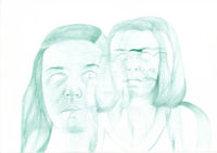 Bertrand Grave. Dibujo. Boli Bic. Serie Transmutaciones. Sweet Mary. 2018.