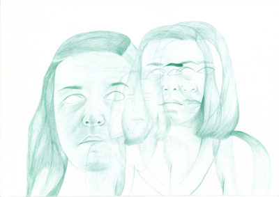 Bertrand Grave. Dibujo. Boli Bic. Serie Transmutaciones. Sweet Mary. 2018.