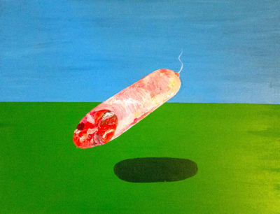Bertrand Grave. Pintura. Serie Consume. Chorizo. 2016.