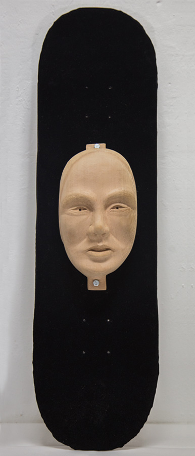 Bertrand Grave. Escultura. Madera. Skate & Die. Mutación 0.2. 2015.